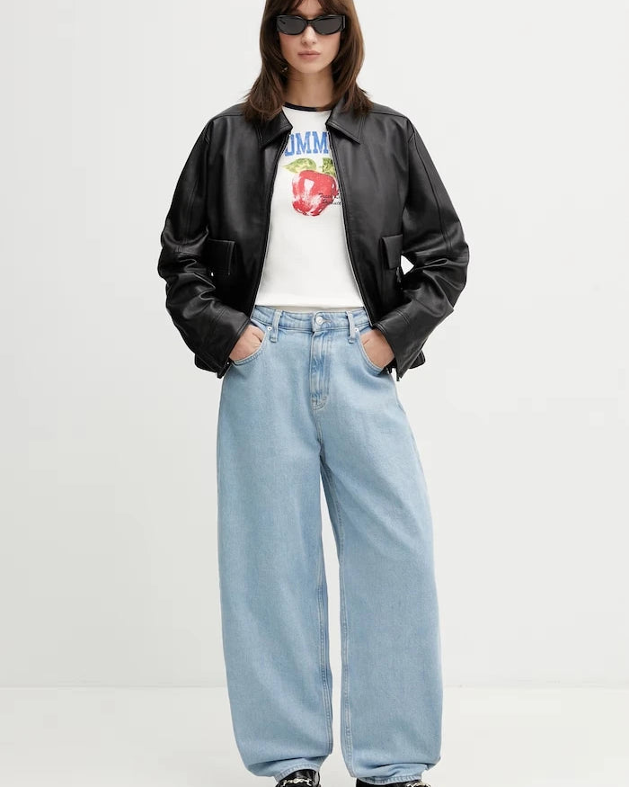 Tommy Jeans kadın pamuklu elastan tişört