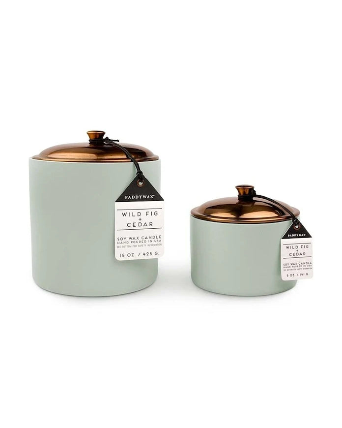 Ароматна соева свещ Paddywax Wild Fig and Cedar, 141 g