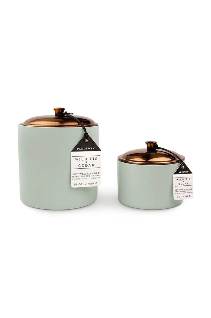 Ароматна соева свещ Paddywax Wild Fig and Cedar, 141 g