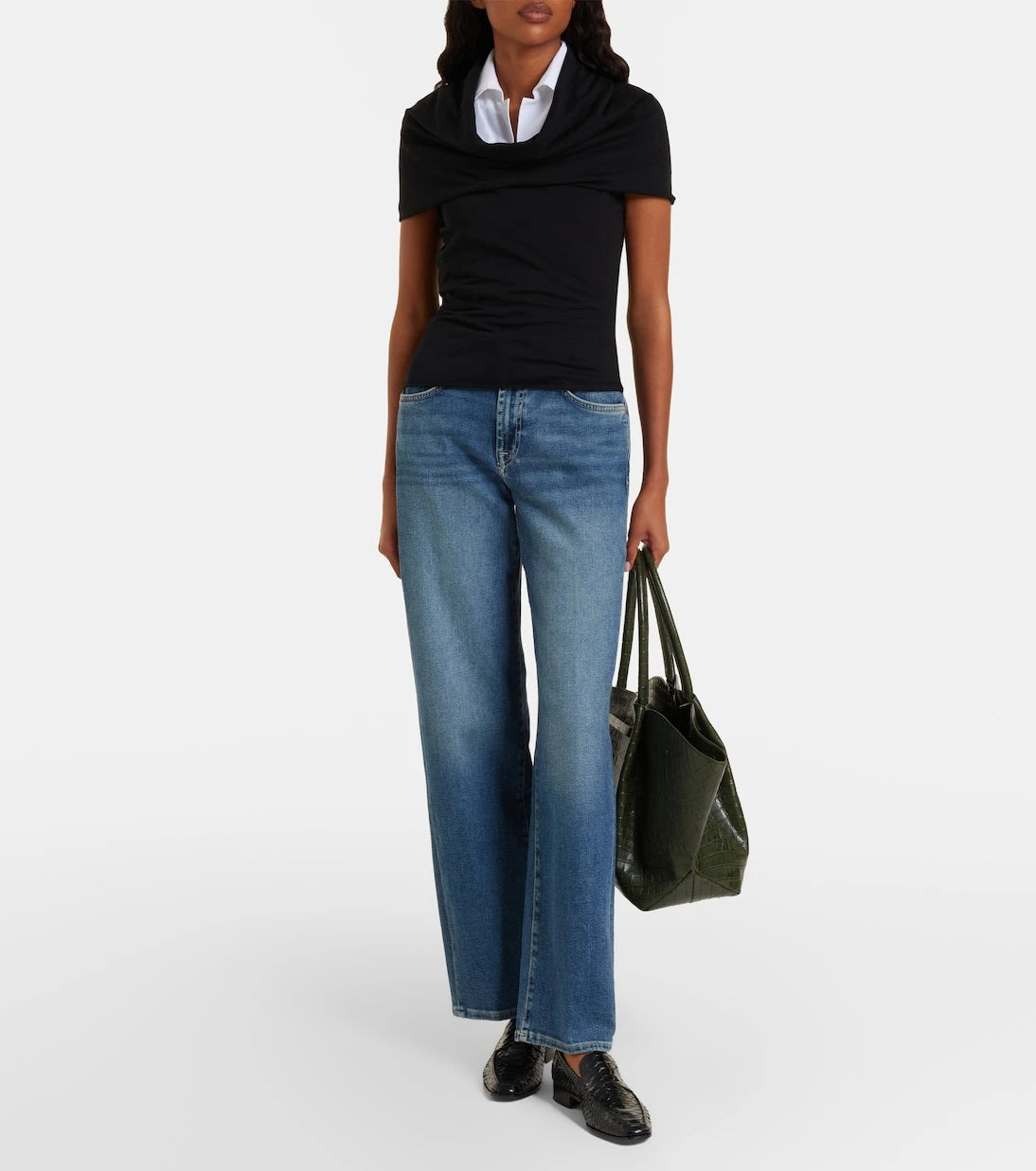 7 For All Mankind - بنطلون جينز بقصة مستقيمة "ستوفبايب"