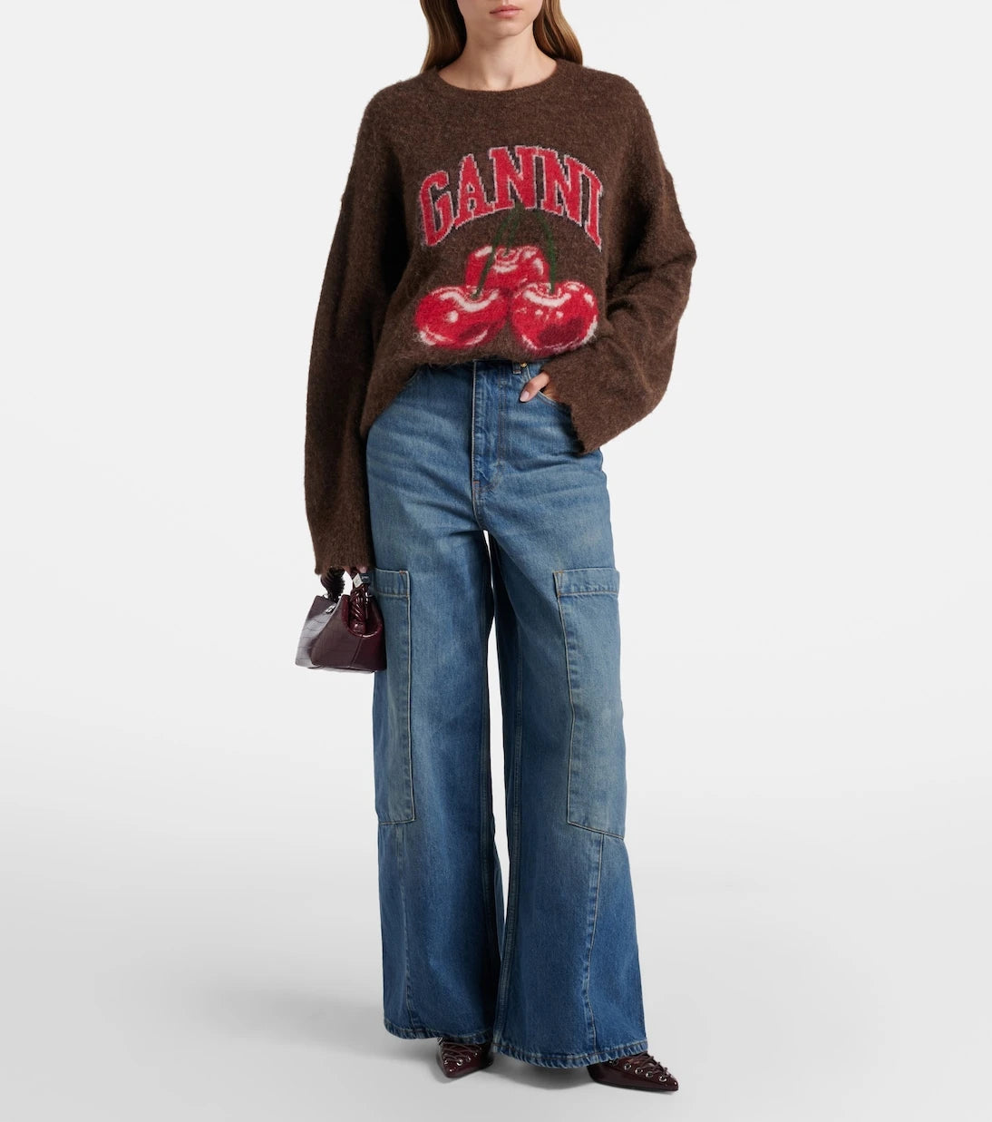 Ganni - Mid-rise cargo jeans