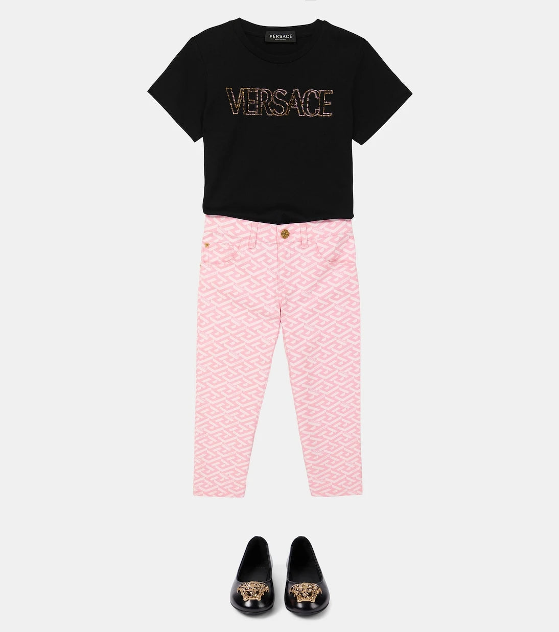 Versace Kids - جينز بطبعة La Greca