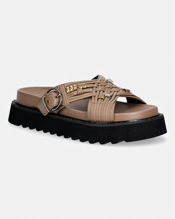 Pinko Women’s Leather Kate 09 Slides