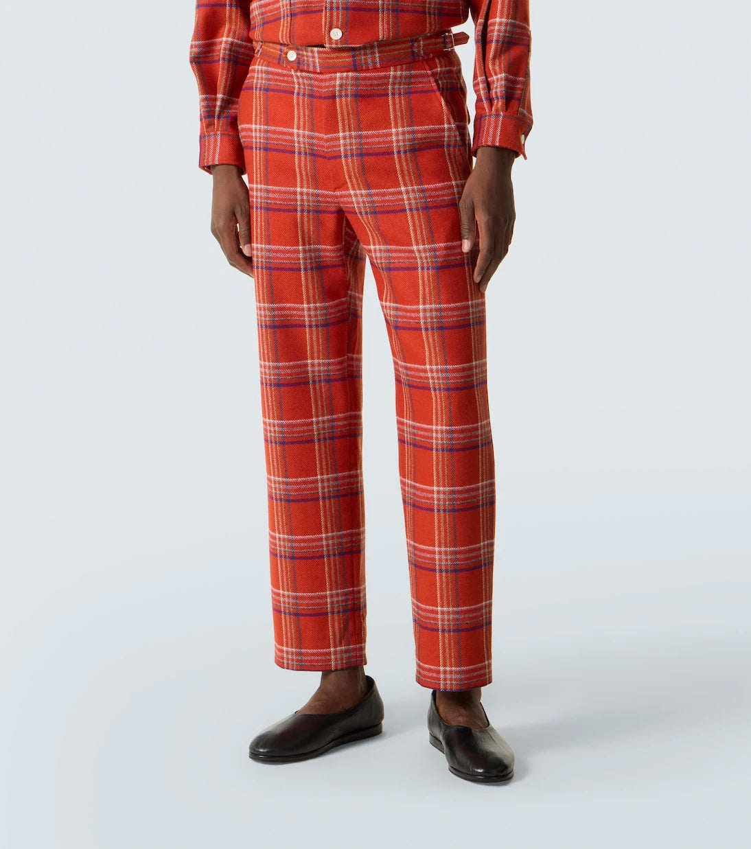 Bode - Gable plaid wool flannel straight pants