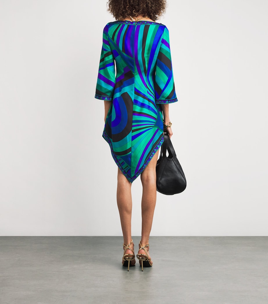 PUCCI Multi Silk Iride Print Midi Dress