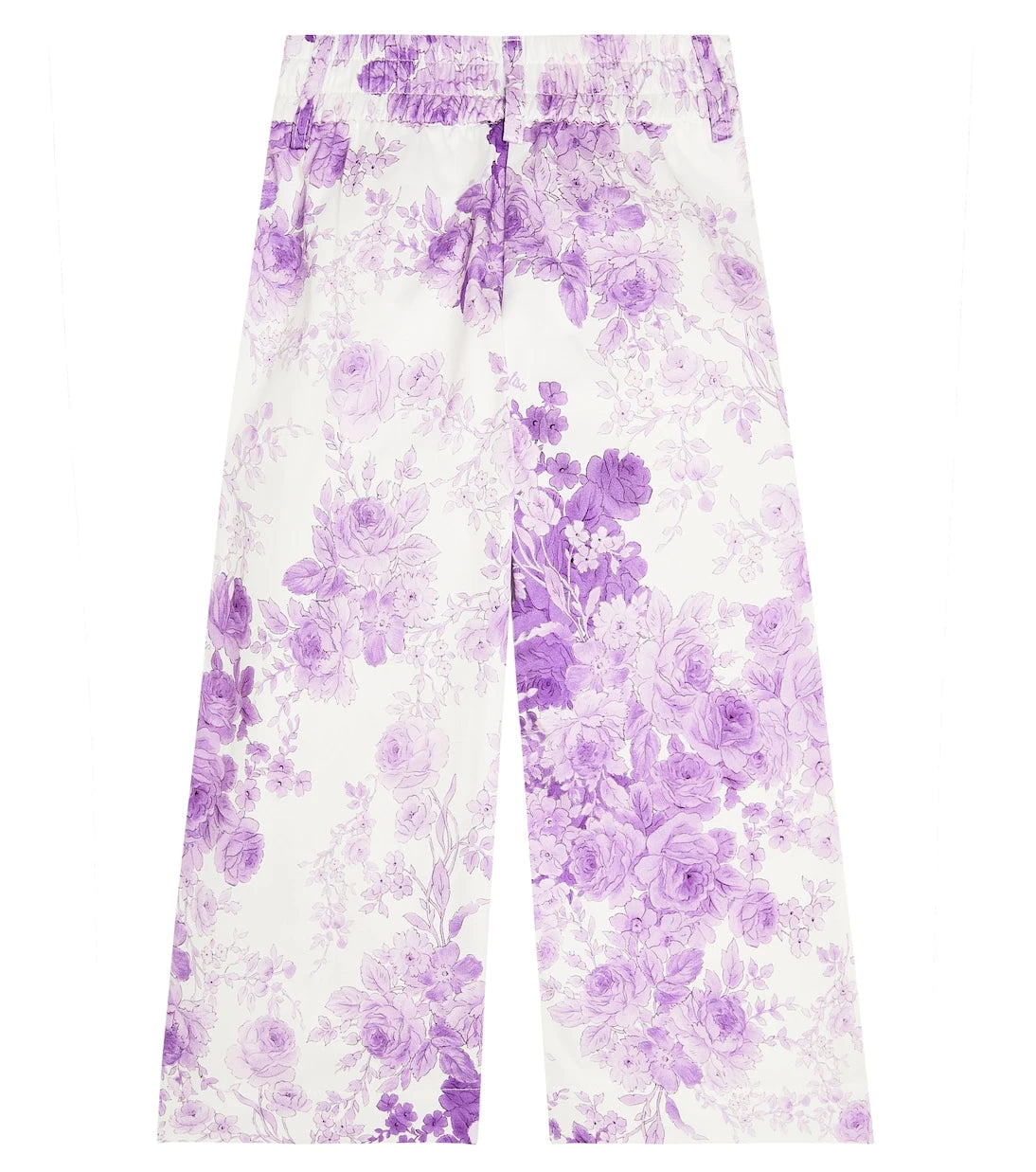 Monnalisa - Floral cotton wide-leg pants