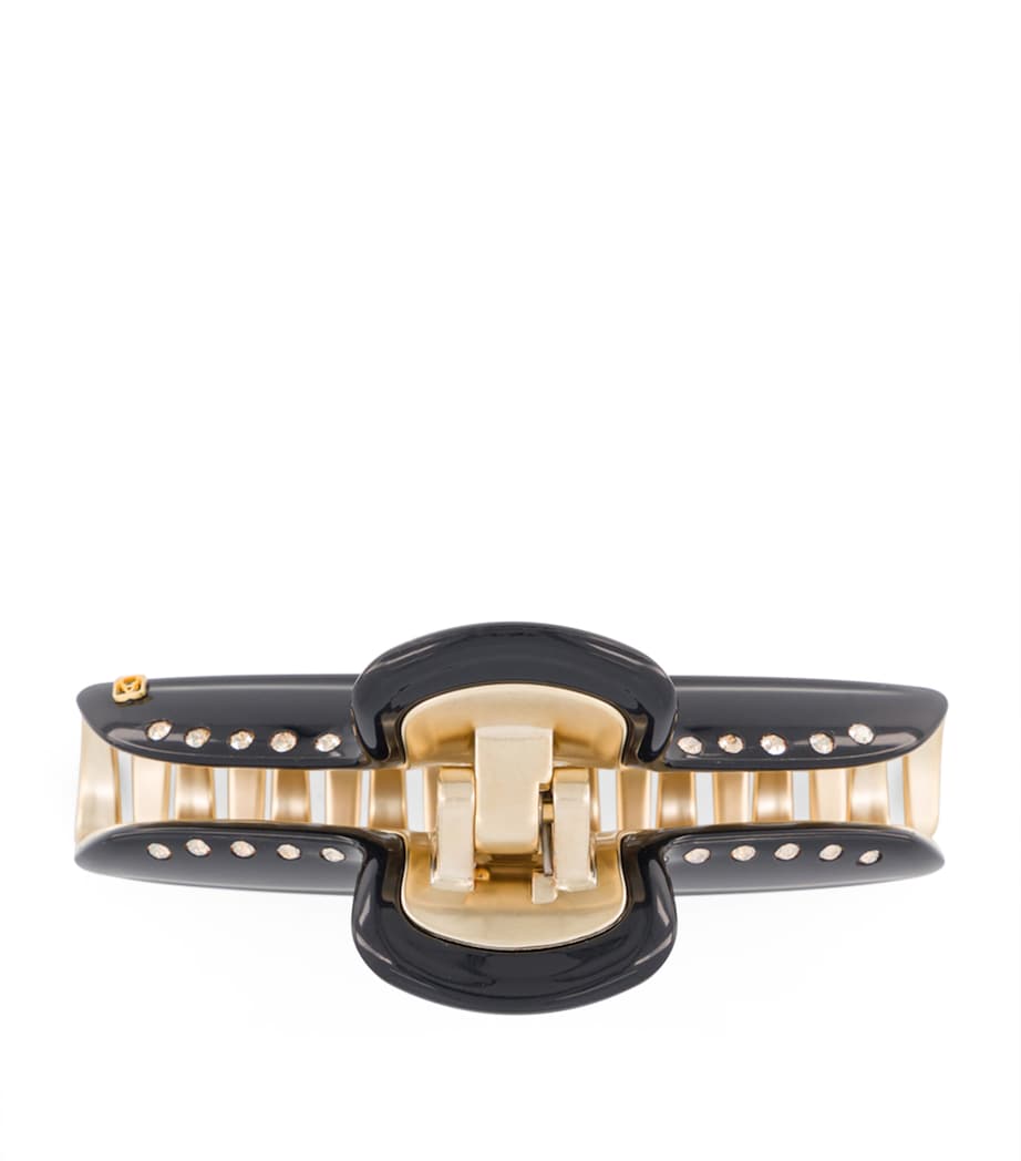 Gold-Plated Crystal-Embellished Claw Hair Clip