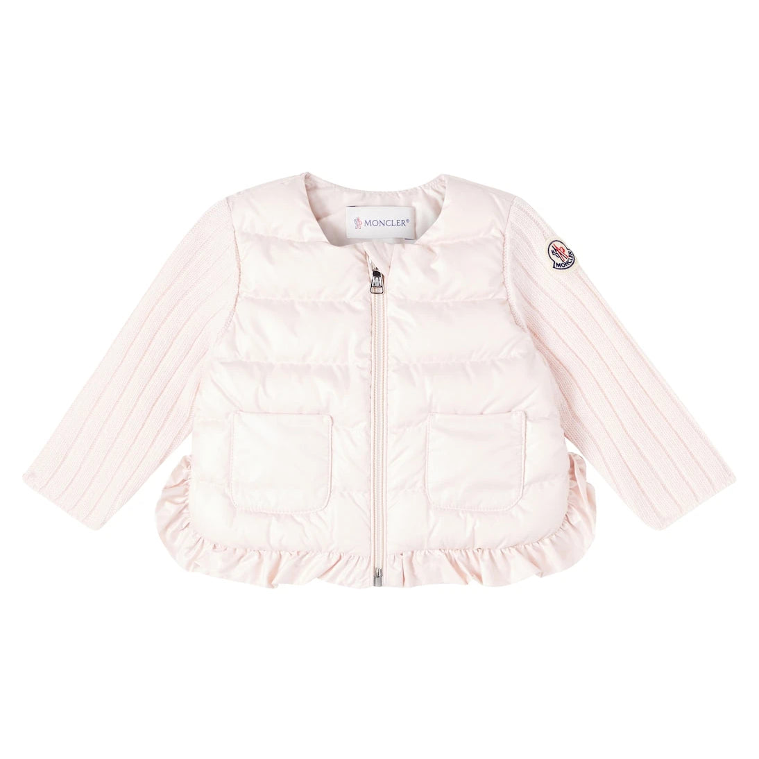 Moncler Enfant - جاكيت أطفال مبطن بالريش ومزين بكشكشة