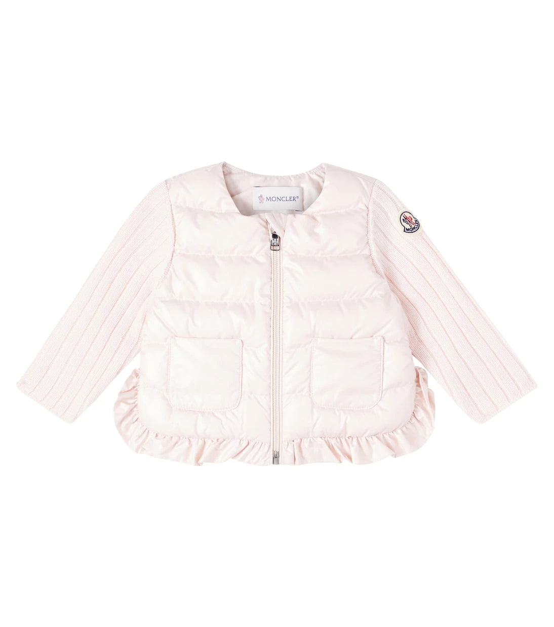 Moncler Enfant - جاكيت أطفال مبطن بالريش ومزين بكشكشة