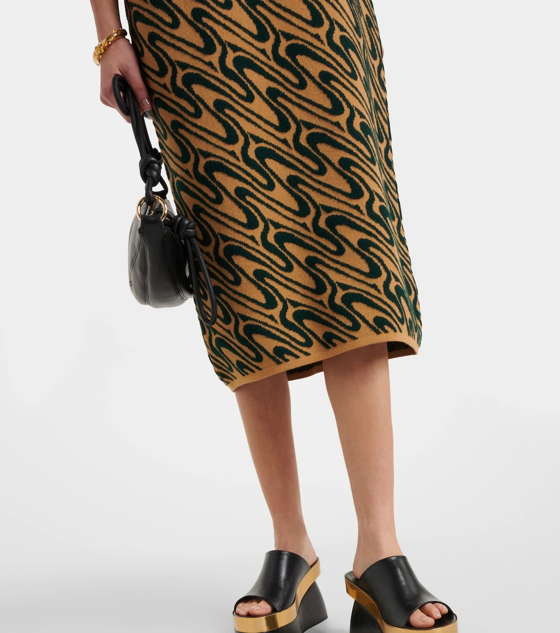 Dries Van Noten - Jakarlı midi elbise