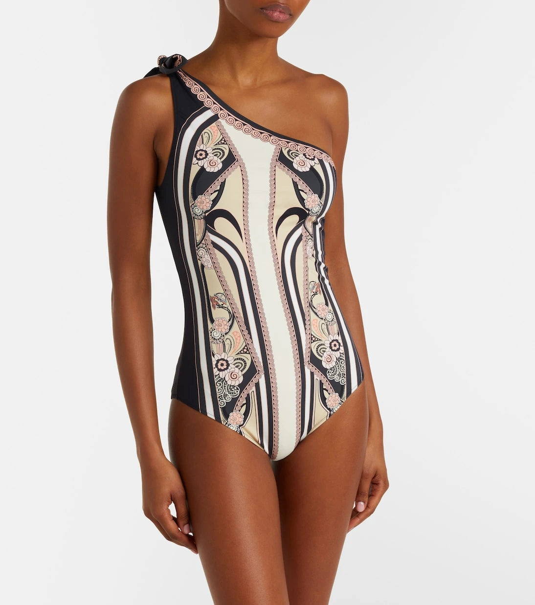 La DoubleJ - Goddess printed one-shoulder swimsuit