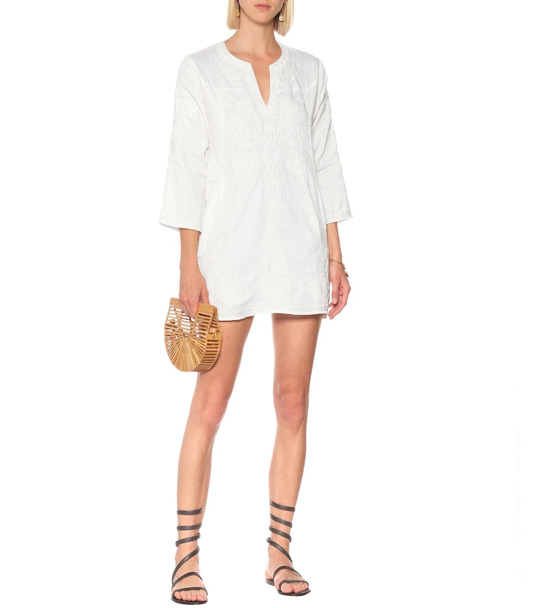 Juliet Dunn - Cotton-chambray minidress