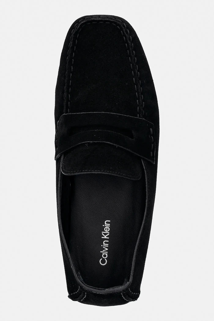 Велурени мокасини Calvin Klein SQUARE DRIVER SUEDE