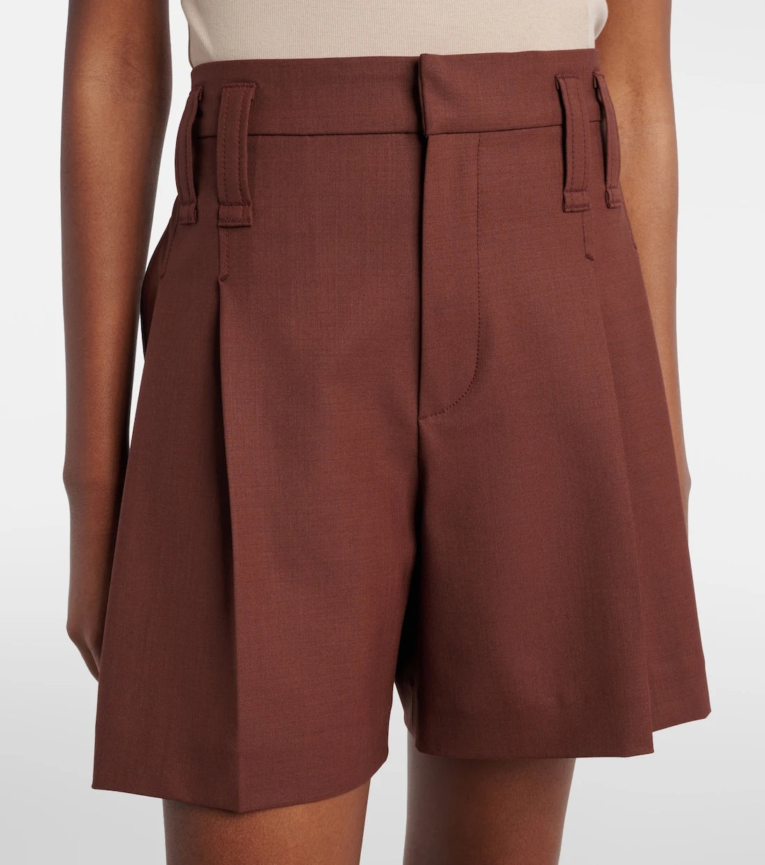Brunello Cucinelli - Monili pleated wool-blend shorts
