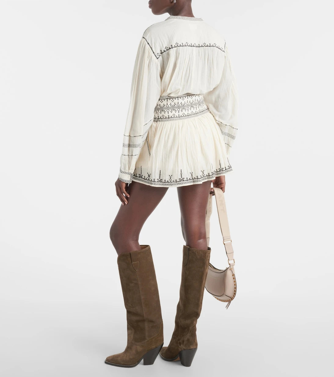 Marant Etoile - Picadilia smocked cotton miniskirt