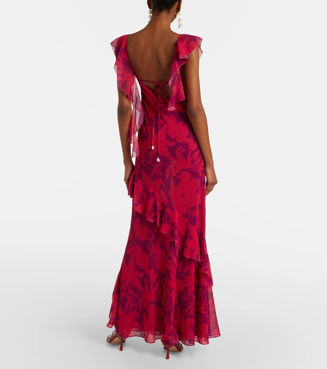 Self-Portrait - Ruffled floral maxi dress