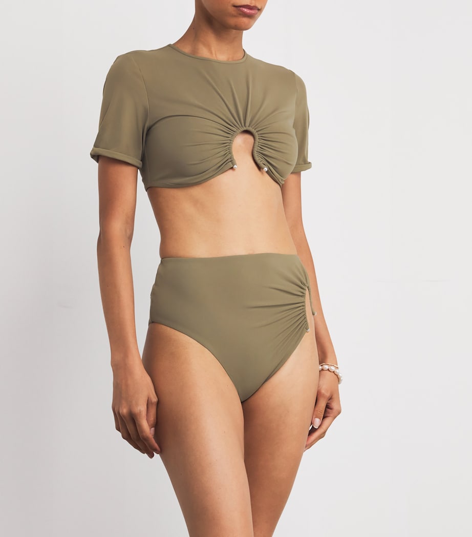 Green Crescent Bikini Top