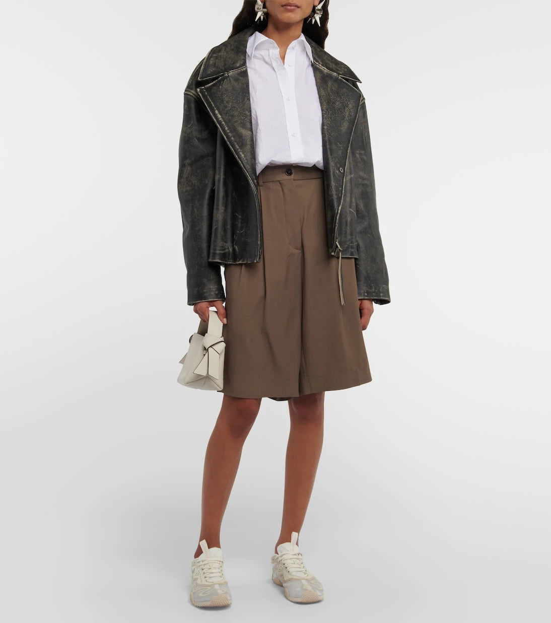 Acne Studios - أحذية رياضية مزينة بالجلد
