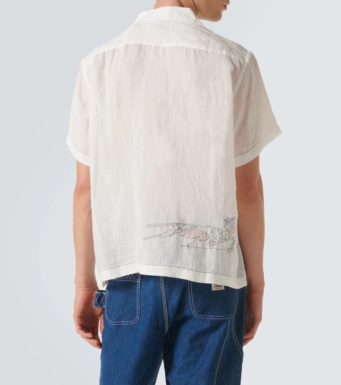Bode - Skiers linen bowling shirt
