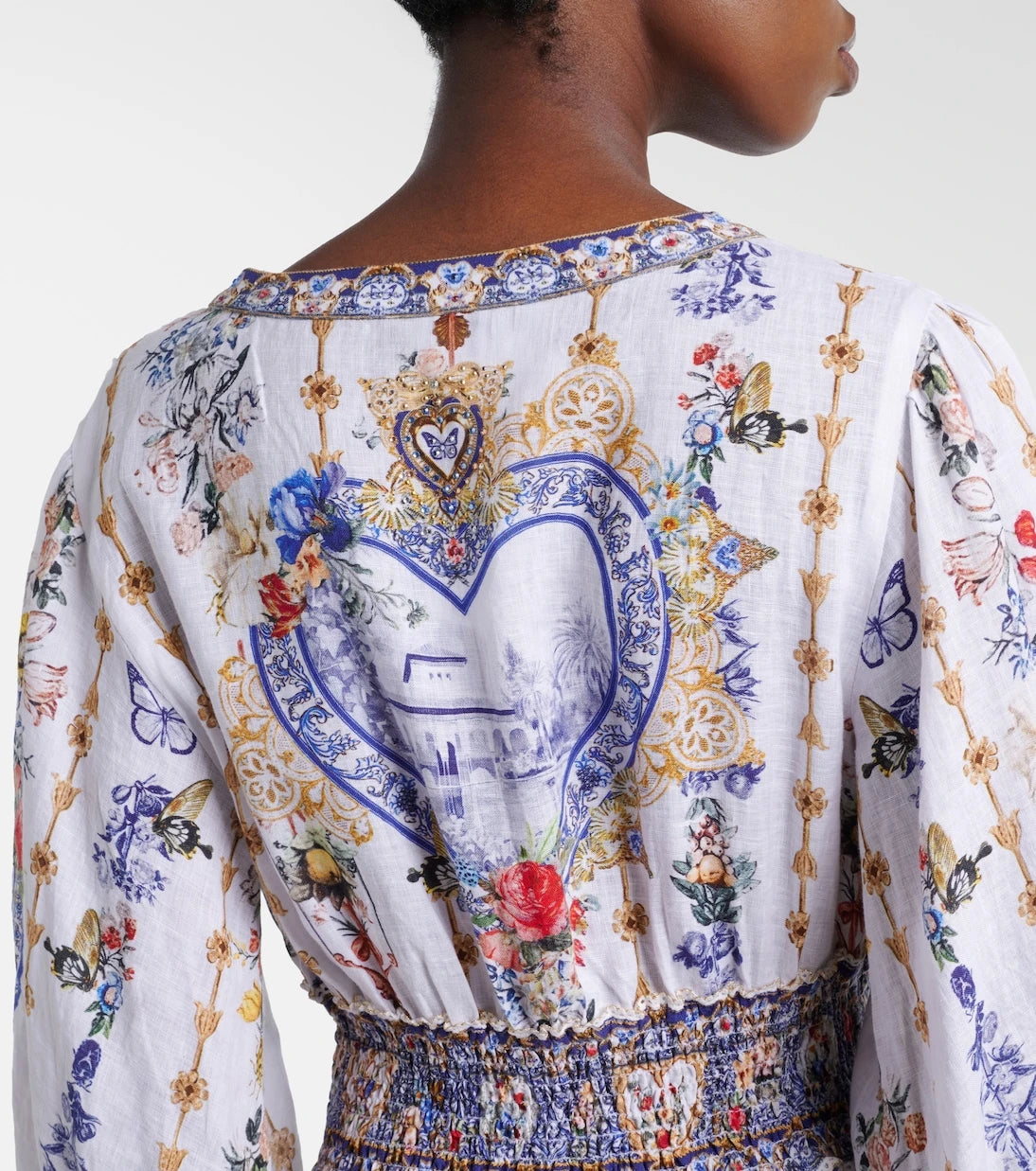 Camilla - Printed linen maxi dress