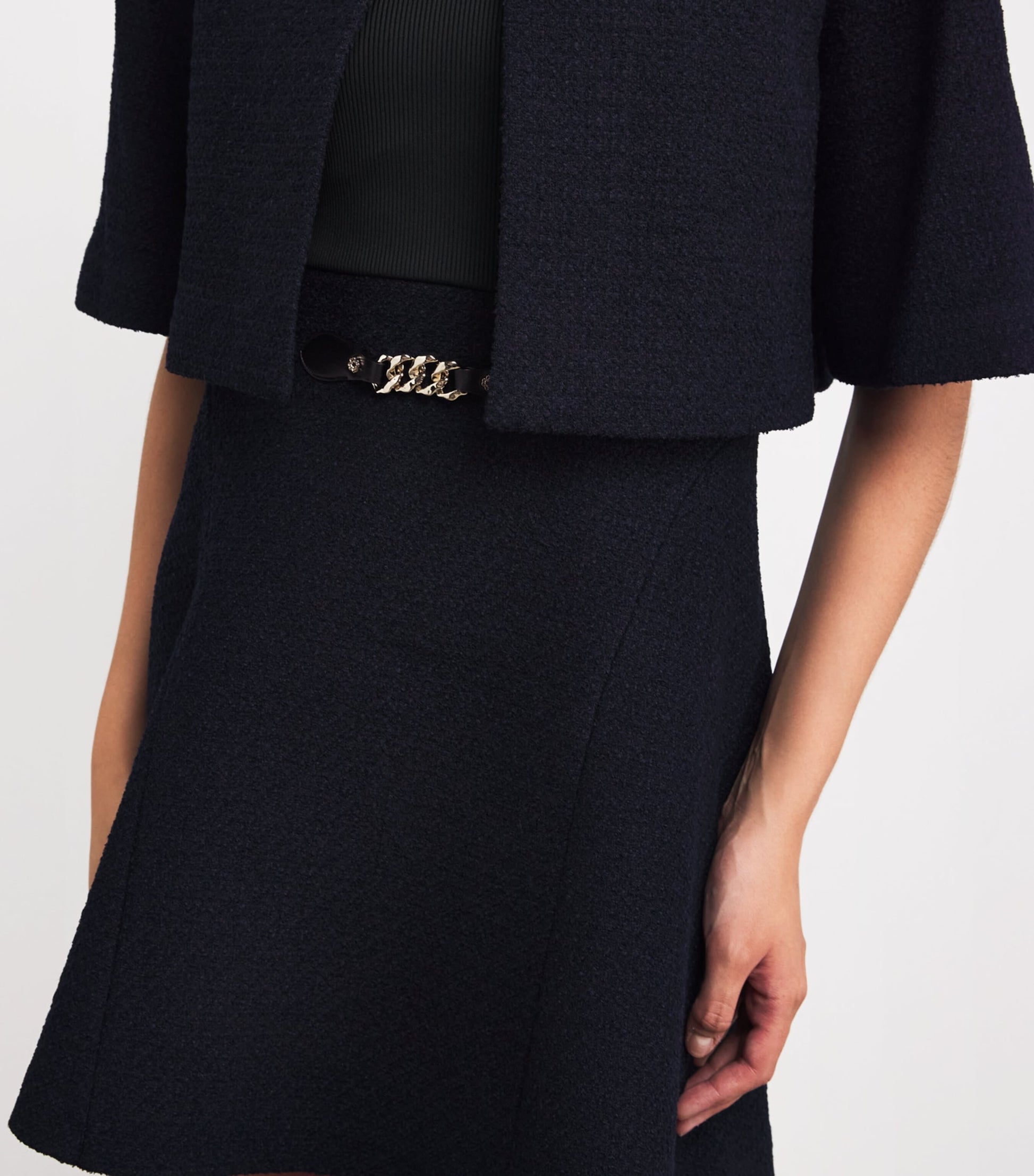 Maje Blue Tweed 2-In-1 Mini Dress