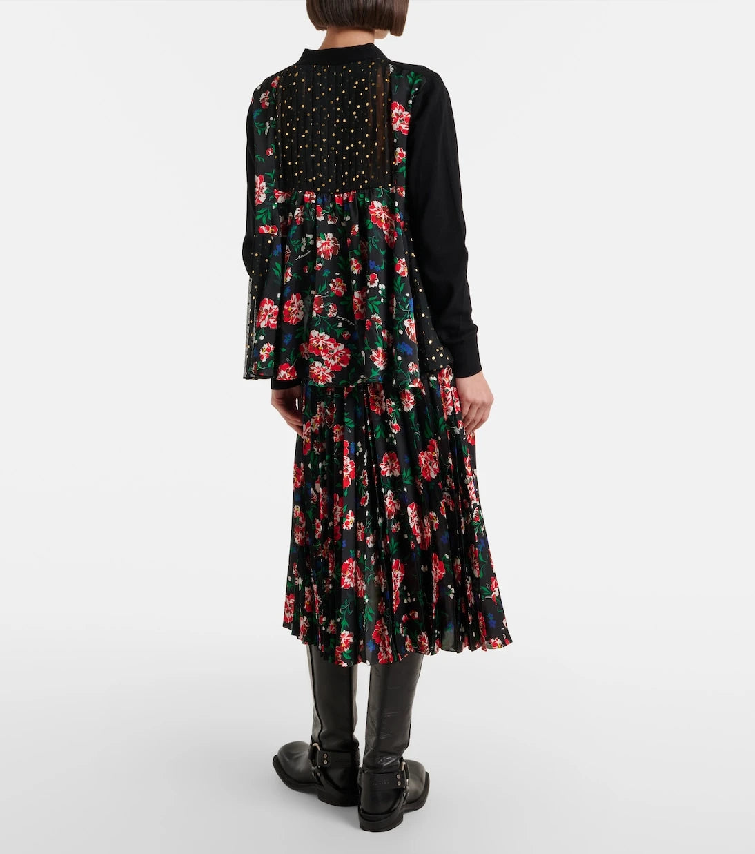 Sacai - تنورة ميدي بليسيه مطبوعة