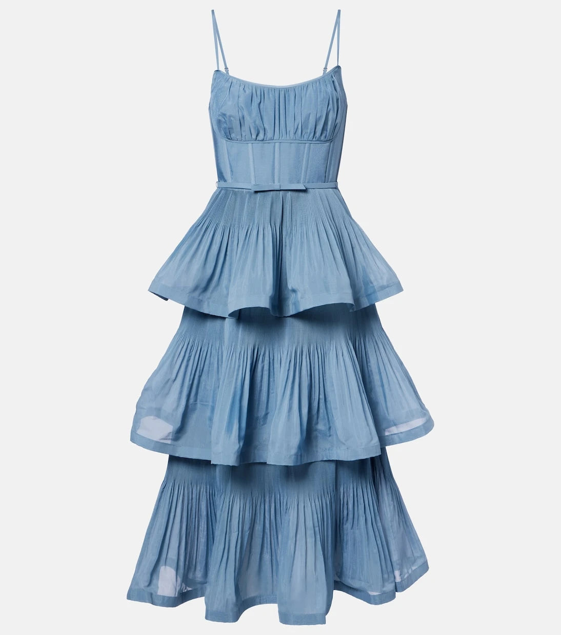Zimmermann - Ruched tiered bustier dress