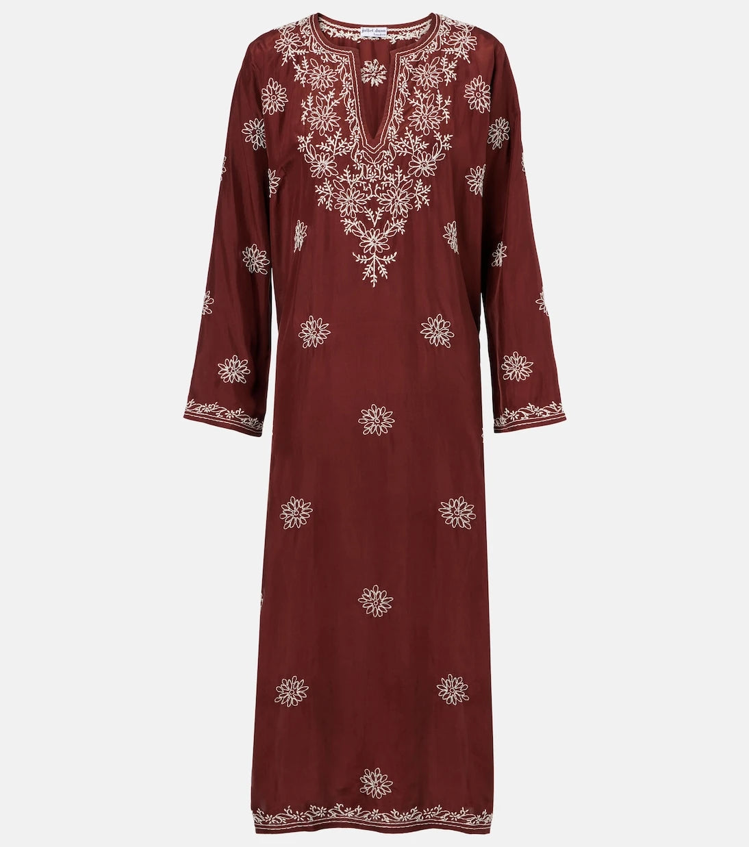 Juliet Dunn - Floral embroidered silk tunic