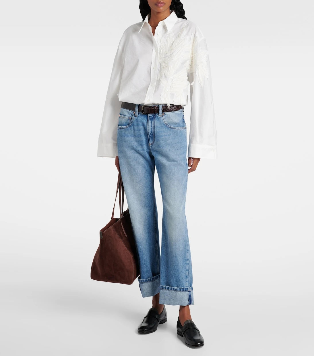 Brunello Cucinelli - جينز بقصّة مستقيمة وخصر منخفض