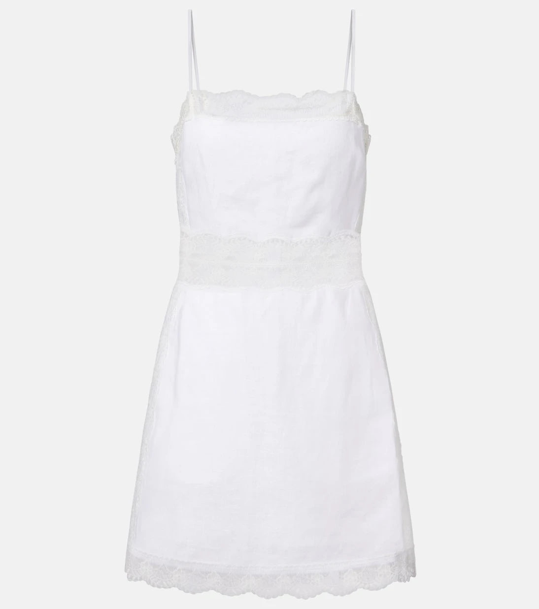Staud - Amalina lace-trimmed linen minidress