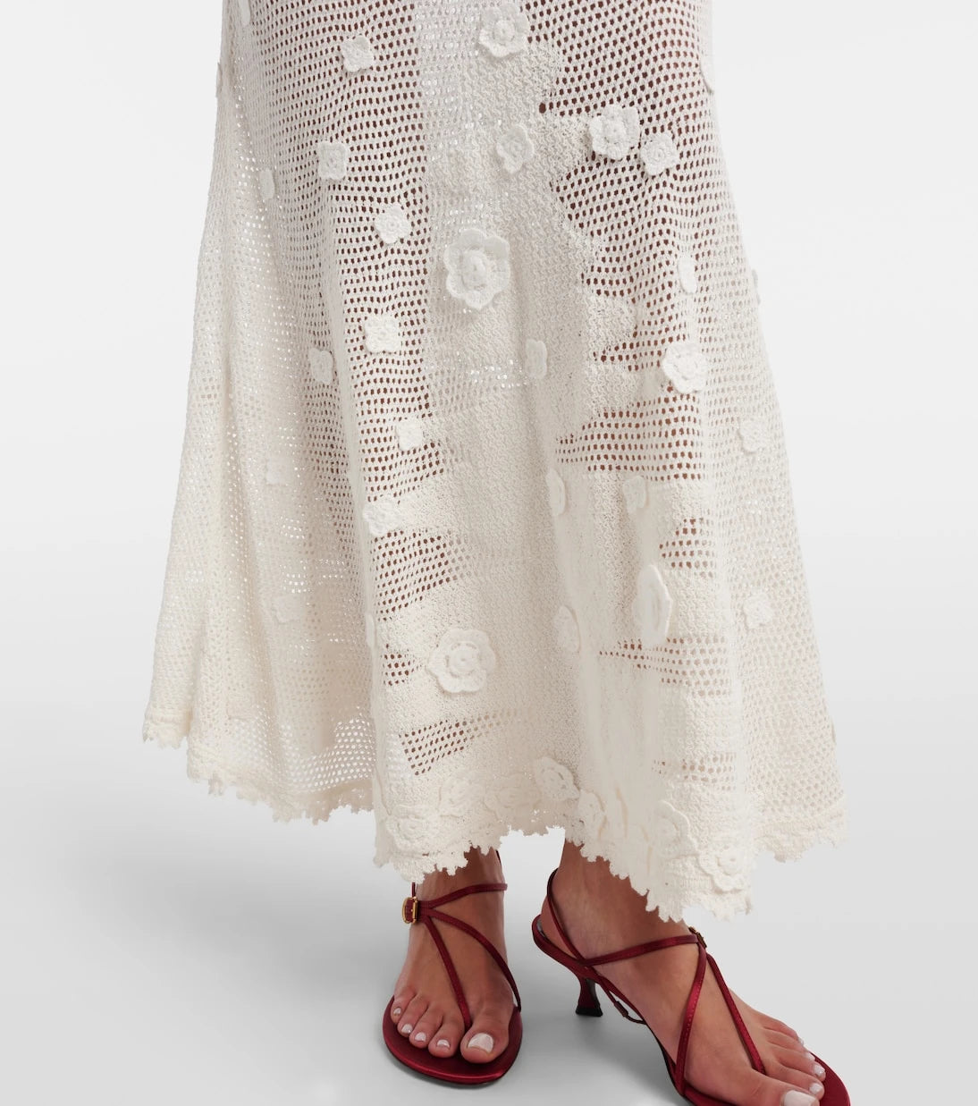 Self-Portrait - Embellished cotton-blend maxi dress
