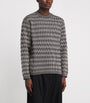 Emporio Armani Multi Virgin Wool Geometric Jacquard Sweater