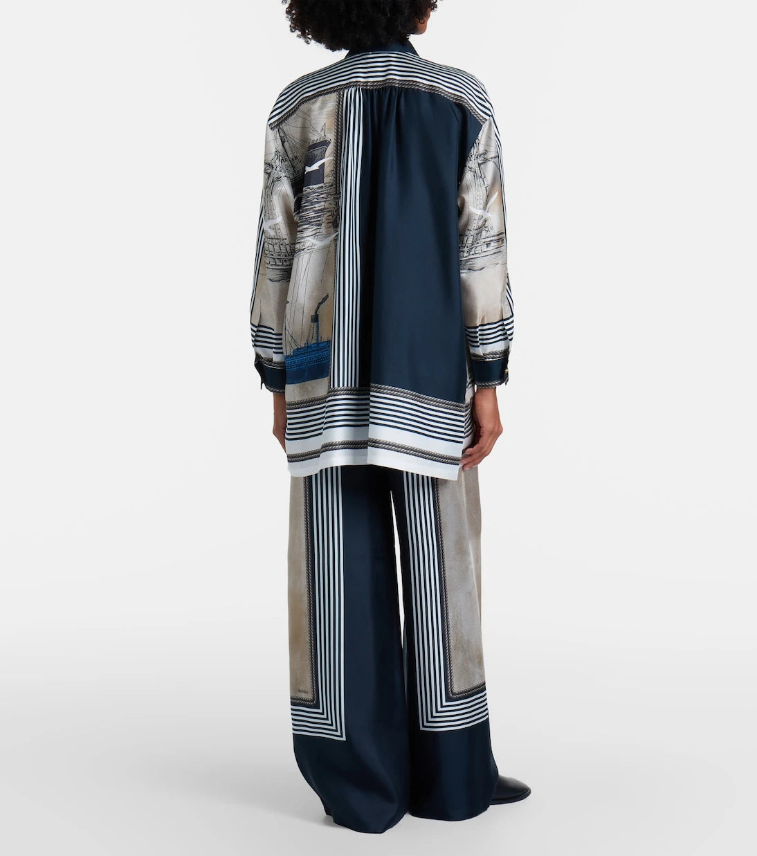 Max Mara - Printed silk twill palazzo pants