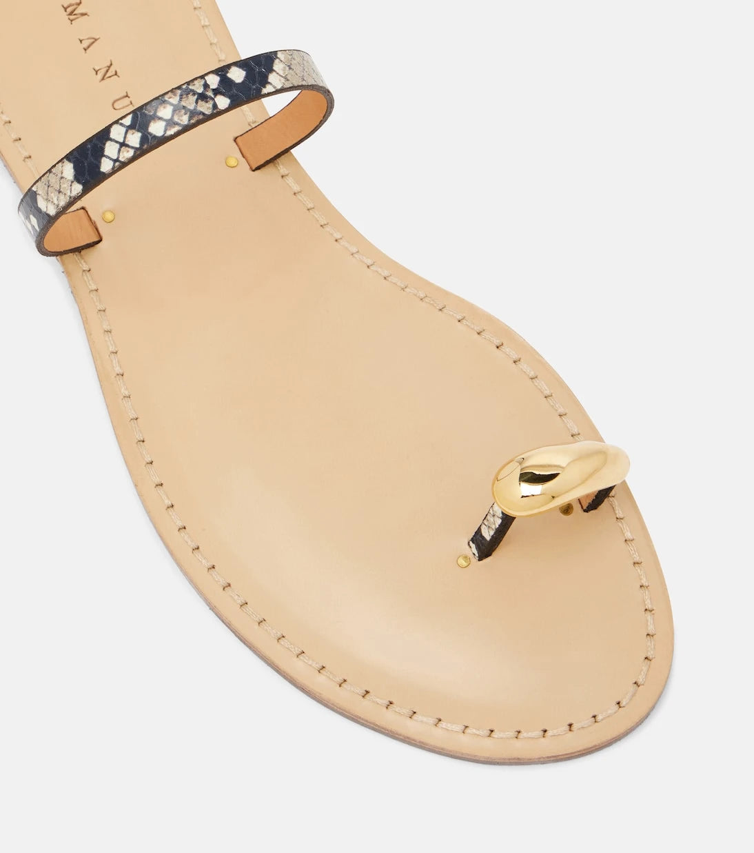Amanu - Kibera snake-effect leather sandals