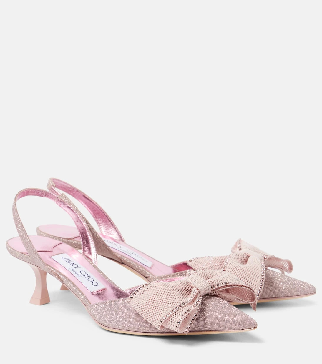 Jimmy Choo - Brook 50 parıltılı arkası açık topuklu ayakkabı
