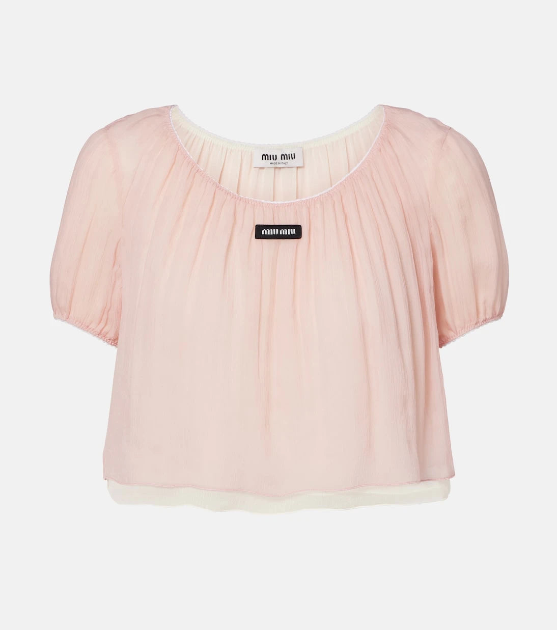 Miu Miu - Layered silk chiffon crop top