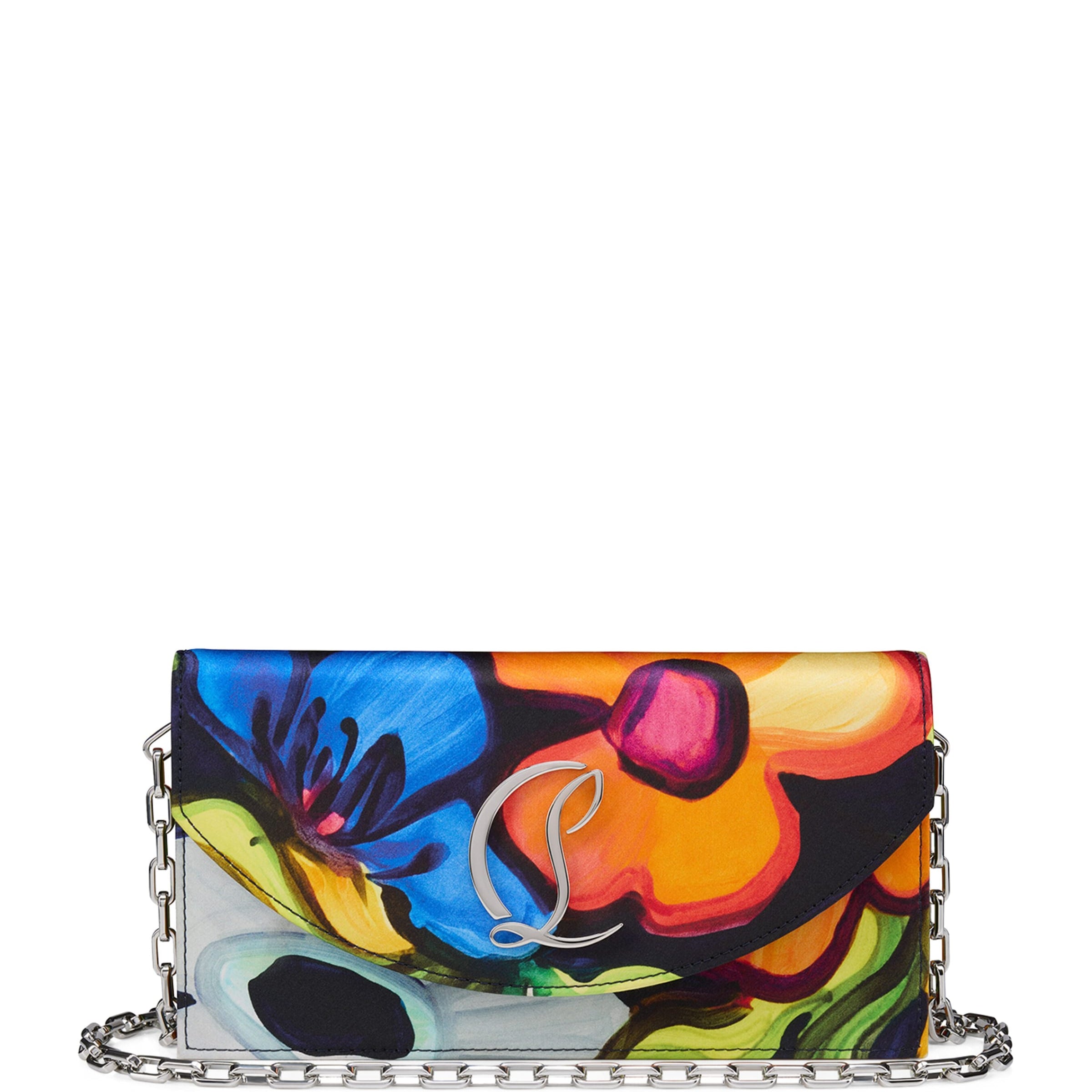 Christian Louboutin Multi Loubi54 Satin Printed Clutch Bag