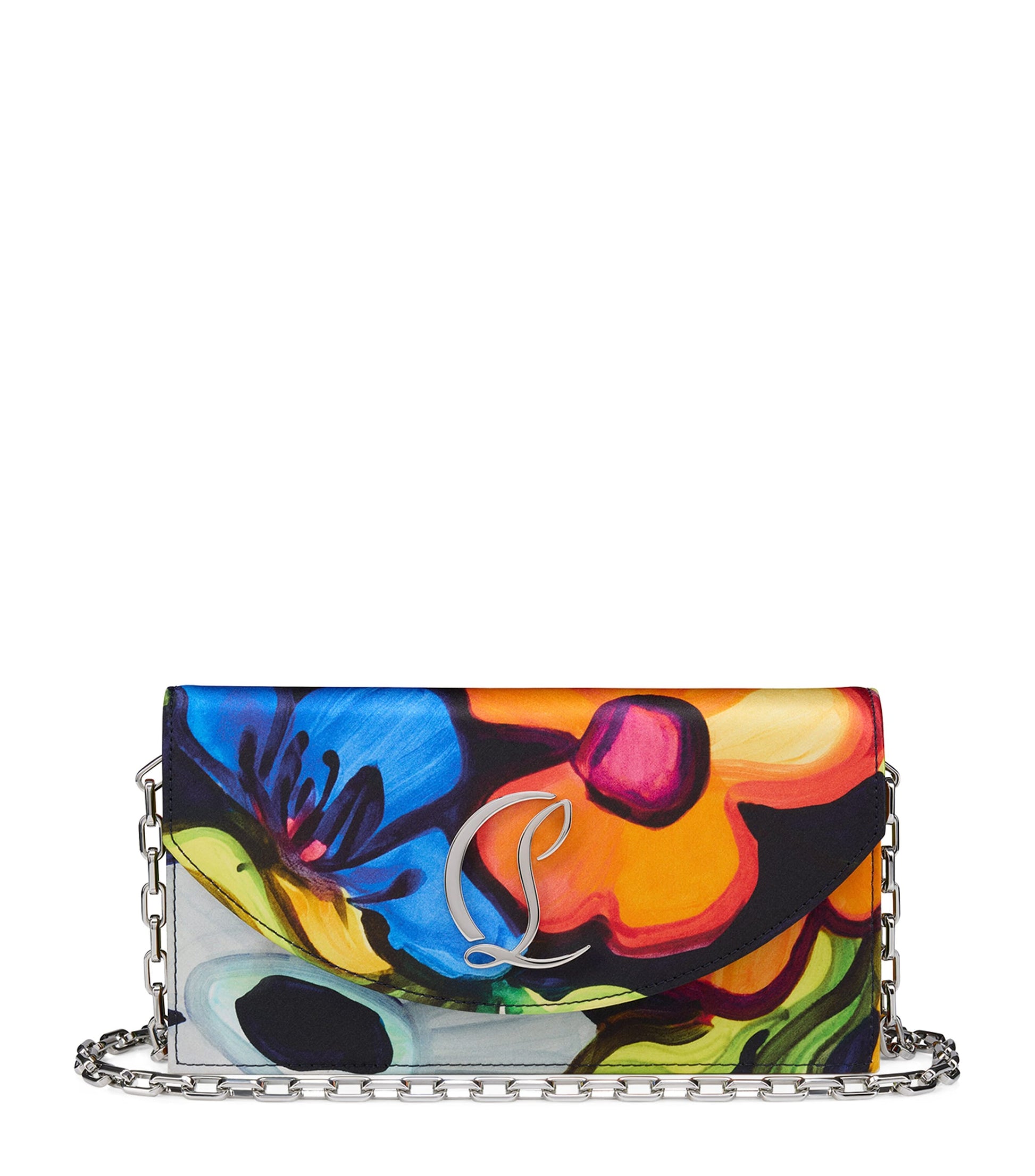 Christian Louboutin Multi Loubi54 Satin Printed Clutch Bag