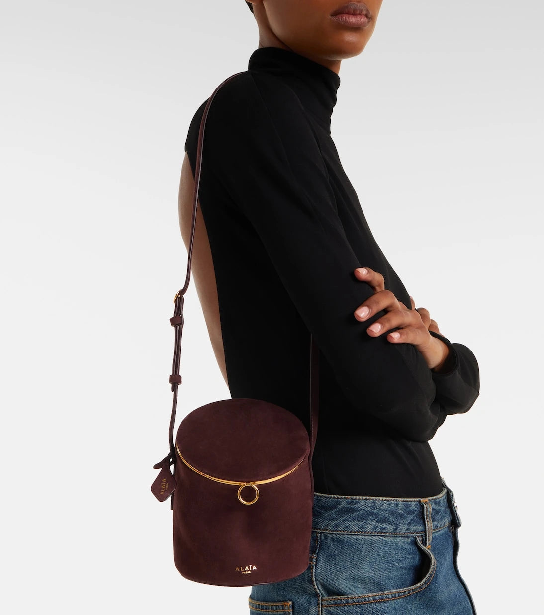 Alaïa - La Canette Small suede bucket bag