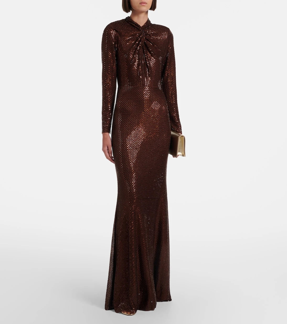 Self-Portrait - Embellished gathered gown