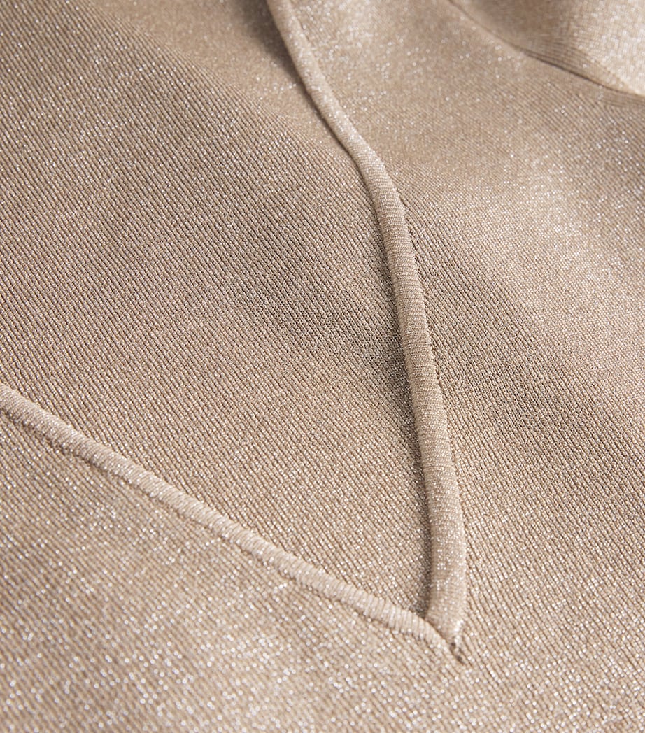 Max Mara Beige Metallic-Knit Maxi Dress