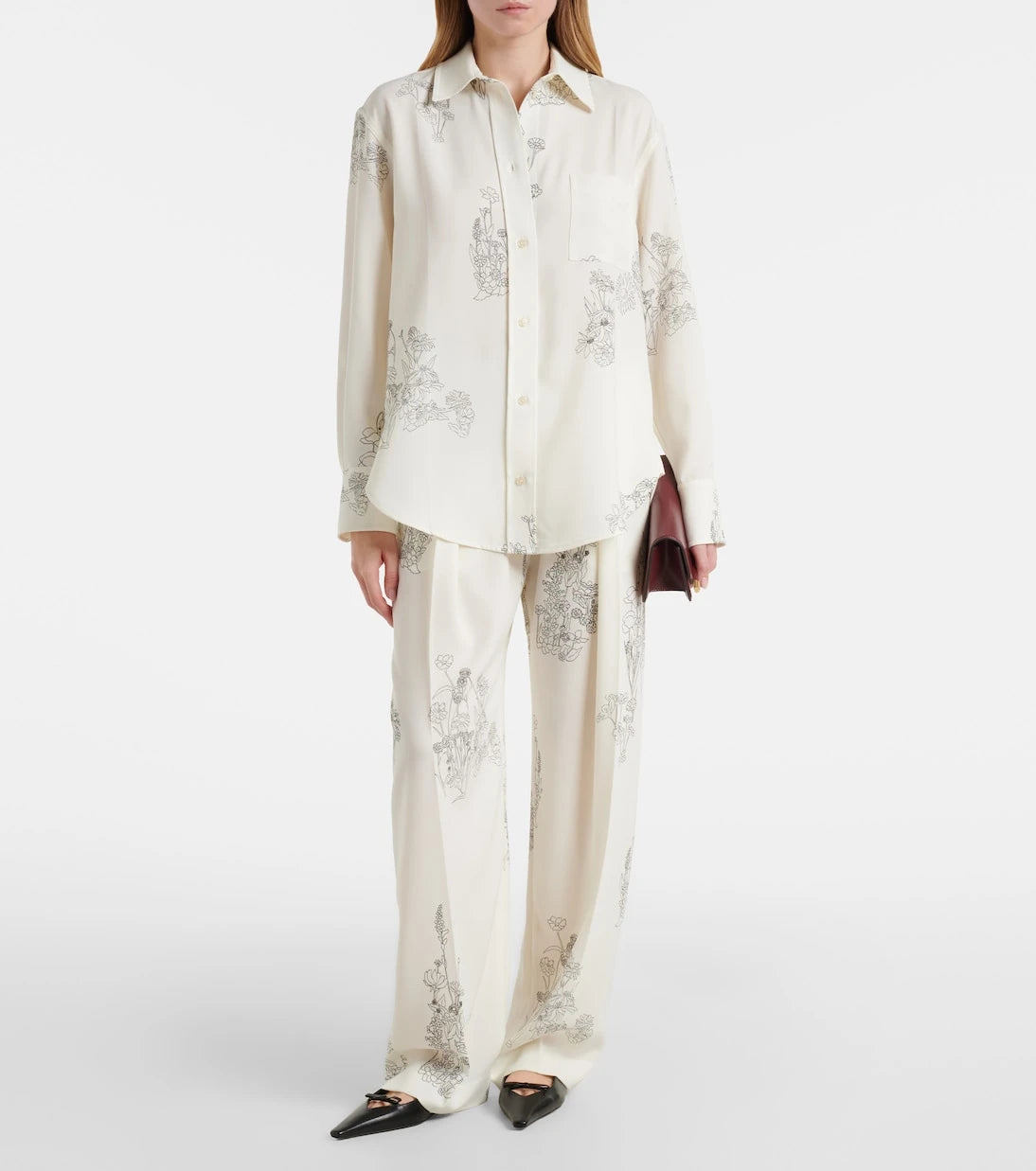 Victoria Beckham - Floral wide-leg pants