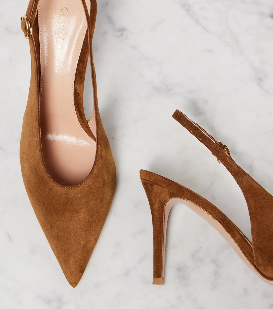 Gianvito Rossi - Robbie suede slingback pumps