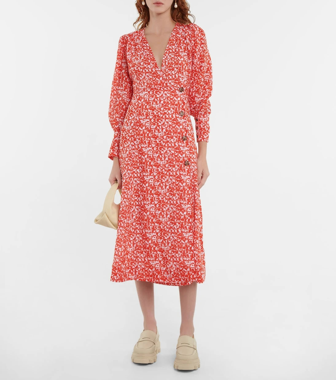 Ganni - Floral crêpe midi dress
