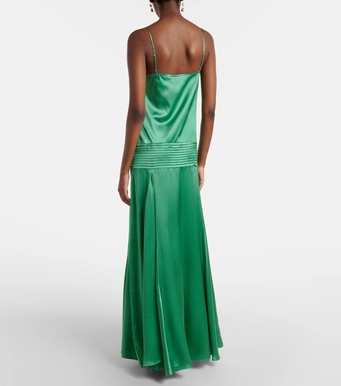 Xu Zhi - Embroidered pleated silk satin gown