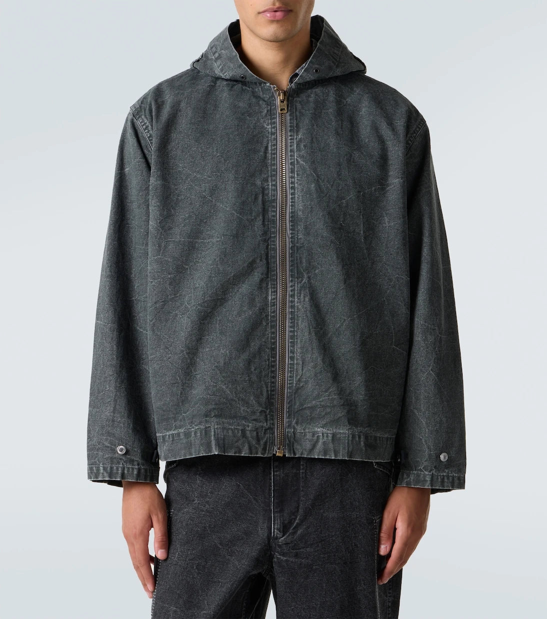A.Presse - Vintage hooded distressed denim jacket