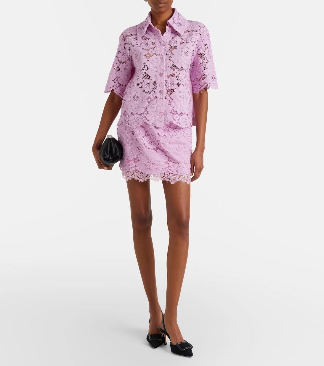 Patou - Cotton-blend lace miniskirt