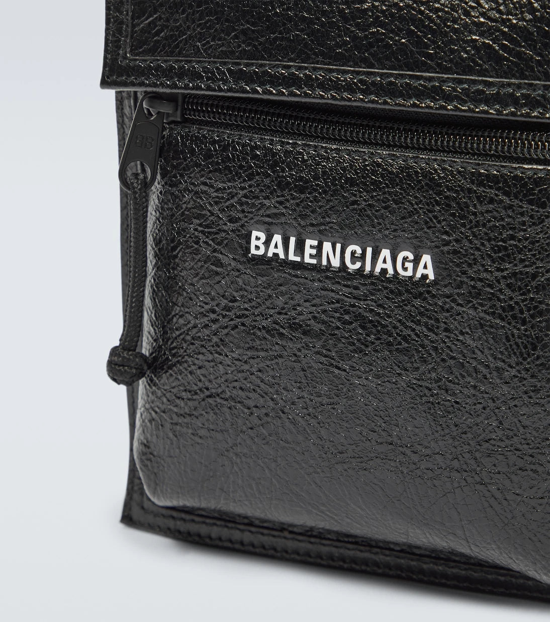 Balenciaga - Explorer leather pouch with strap