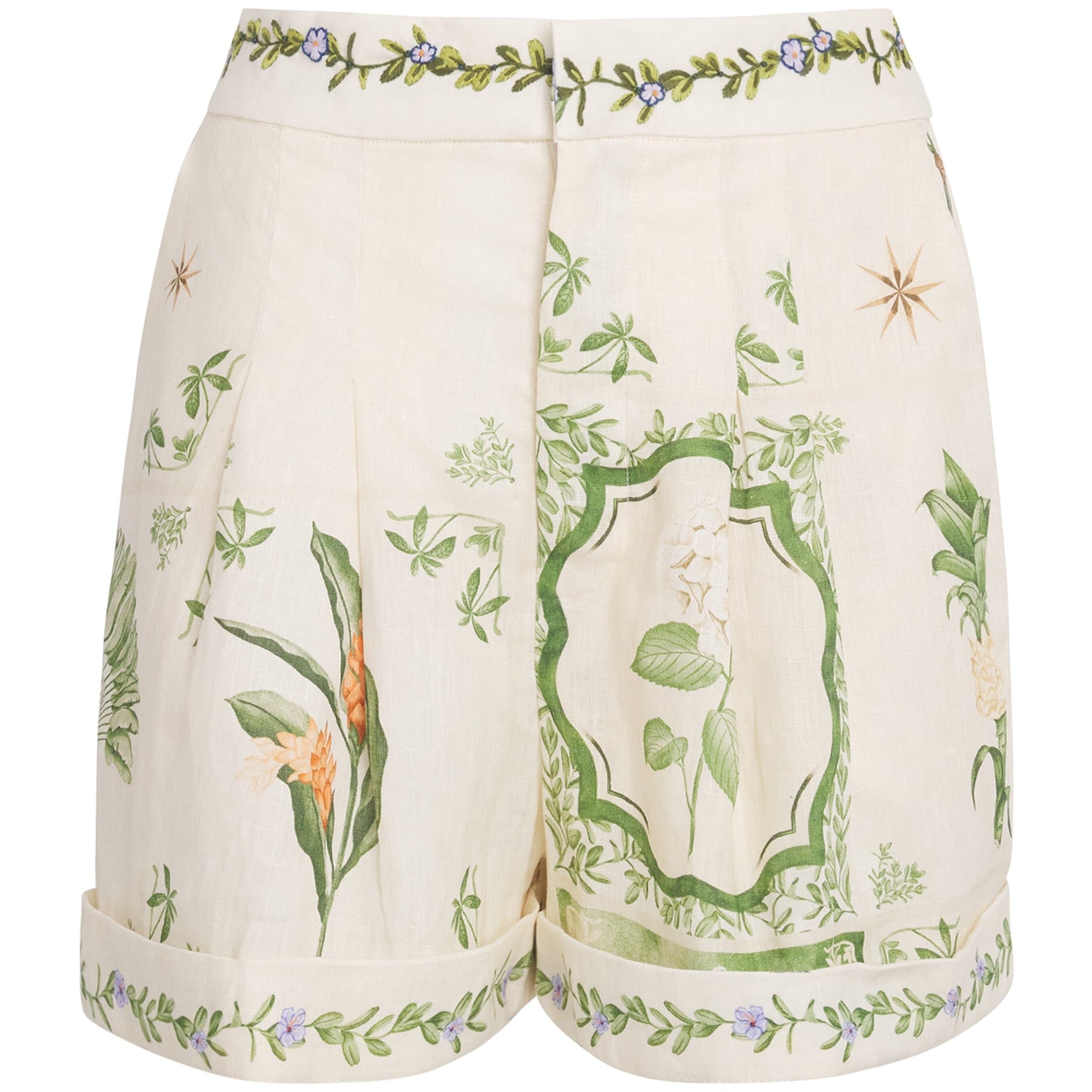 Agua By Agua Bendita Multi Linen Embroidered Rommy Shorts