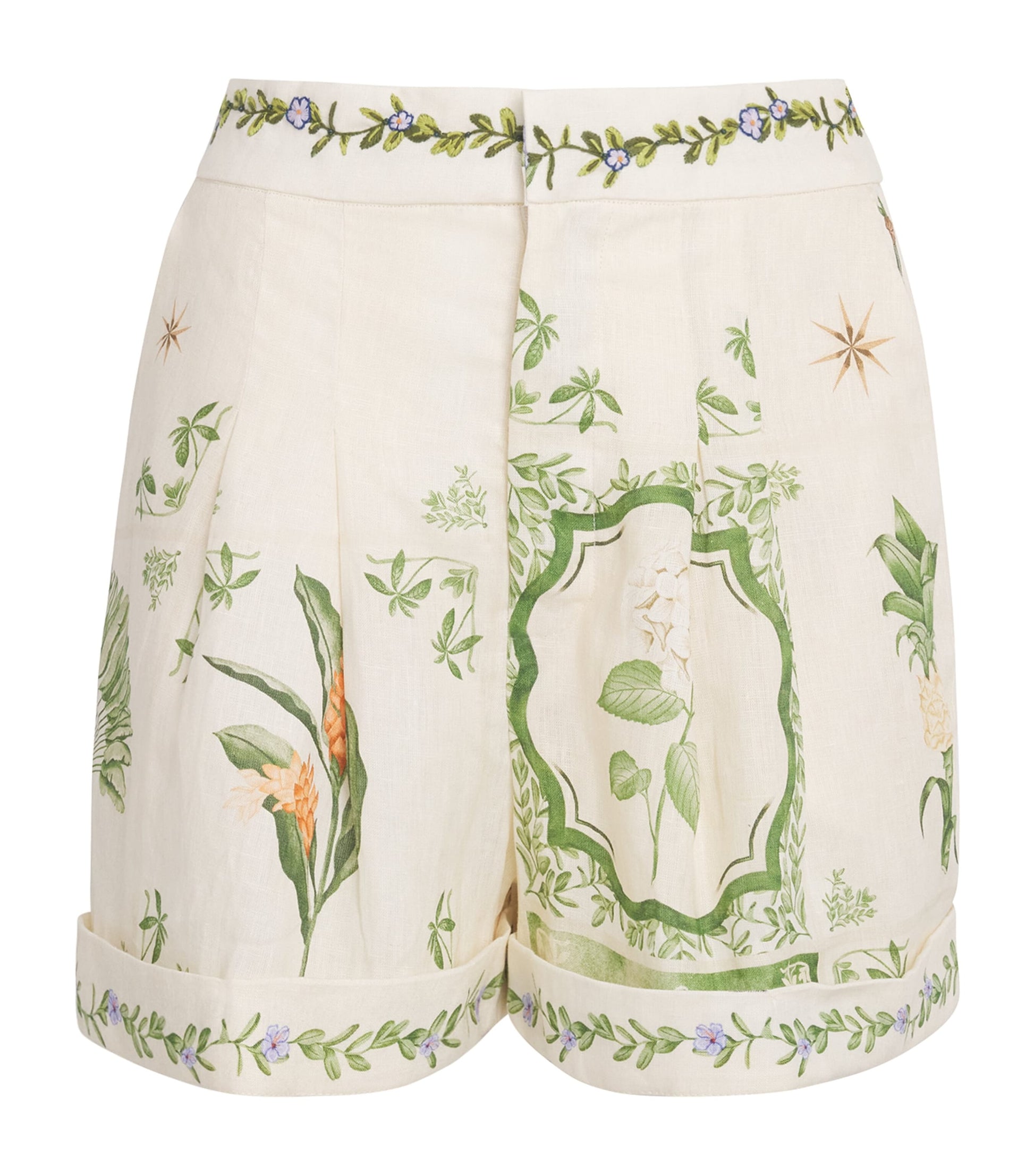 Agua By Agua Bendita Multi Linen Embroidered Rommy Shorts
